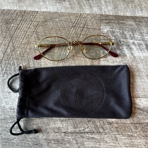 Vintage Frames Gold and Red Rimmed Glasses